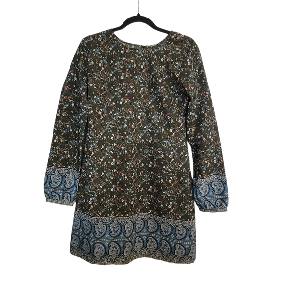 Abercrombie & Fitch Boho Dress Floral Paisley Satin Womens Small - Picture 2 of 16